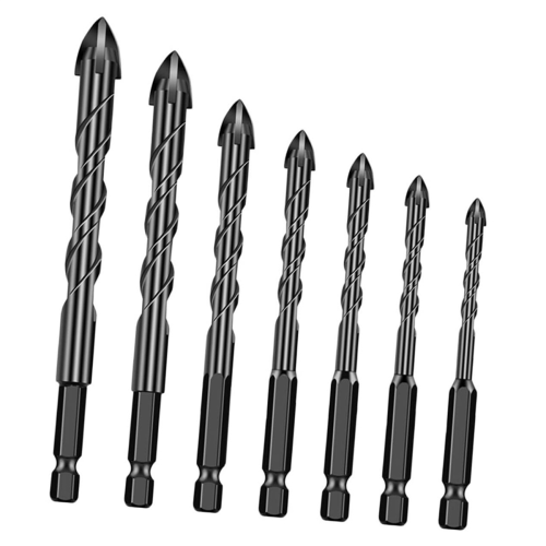 7pcs Hex Shank Drill Bits Firewood Hand Cone Multipurpose Drilling Bit Stepped Tile