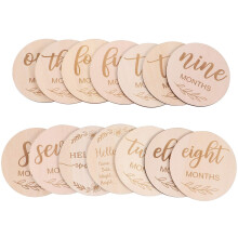 14 Stück Baby-Monatskarten aus Holz, Baby-Discs für Foto-Requisiten, Babyparty-Geschenke