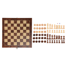 3 in 1 Wooden Chess Set Board Travel Games Backgammon Draughts Entertainment