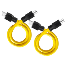 2Ft 3 Stecker auf Doppelstecker Verlängerungskabel, 12AWG 125V NEMA 5-15P Kabeladapter, RV, für Transferschalter