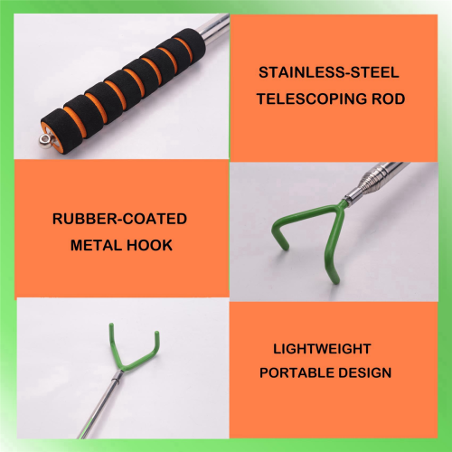 3X Disc Golf Retriever Telescoping Grabber Stainless Steel Retrieving Device Retrieve Discs