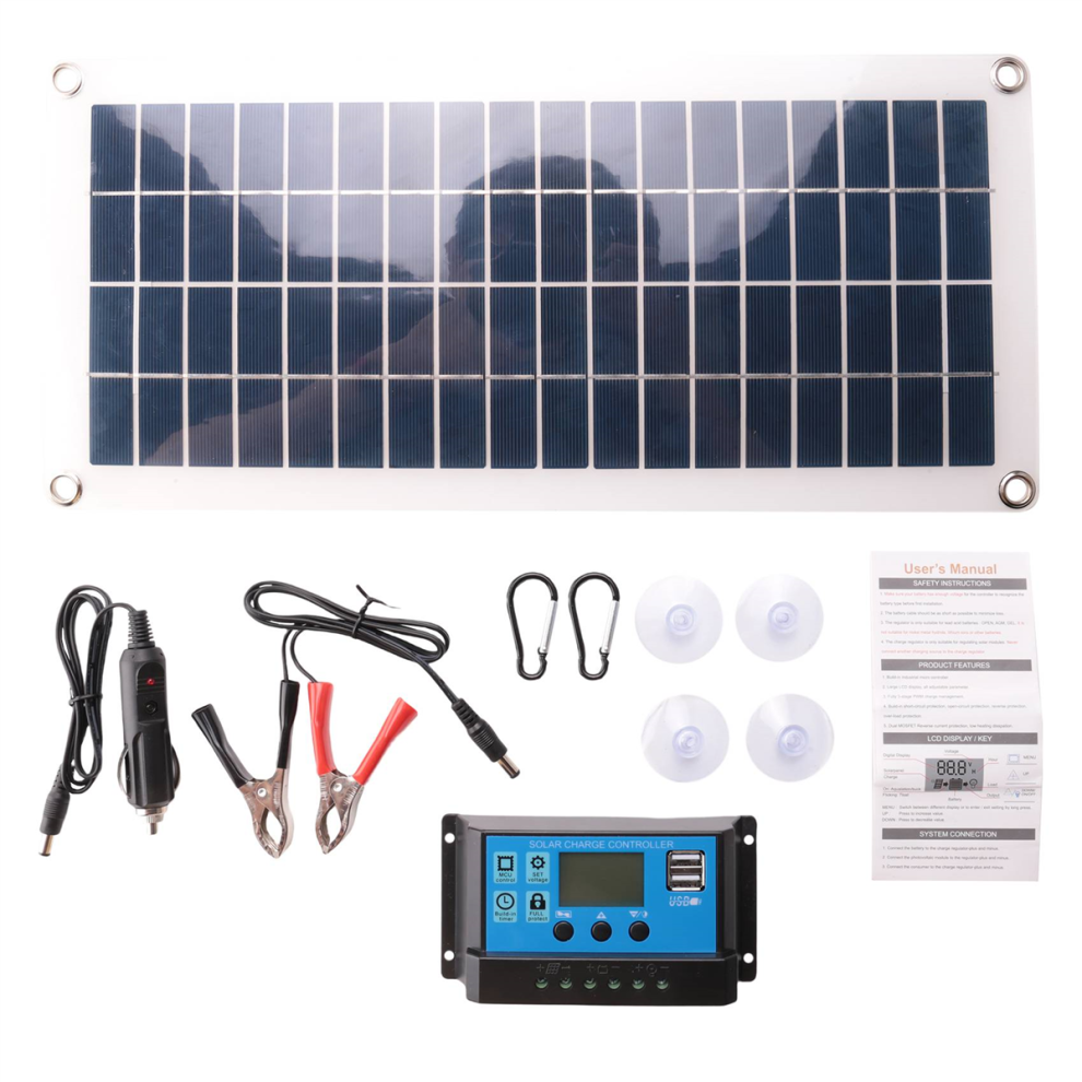 30W Flexible Solar Panel For Car Rv Boat, 10A Controller Module 4853330314431