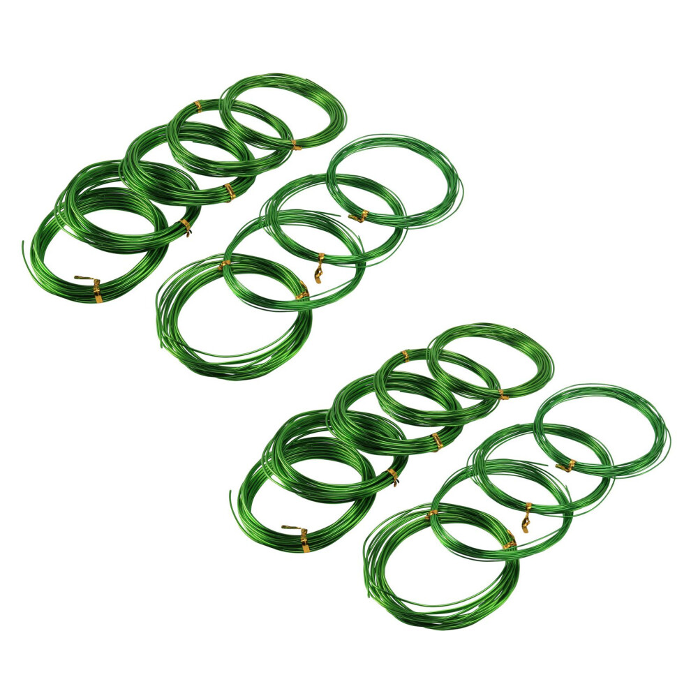 18 Rolls Bonsai Wires Anodized Aluminum Training Wire With 3 Sizes (1.0 Mm,1.5 Mm,2.0 Mm),Total 147 Feet (Green) Green 4853330315223