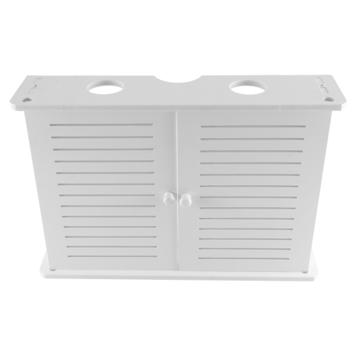 Wireless Wifi Router Storage Boxes Wooden Box Cable Shelf-Double Door 2