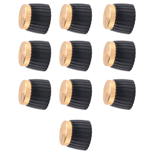 30x Guitar AMP Amplifier Knobs Push-on Black+Gold Cap for 2