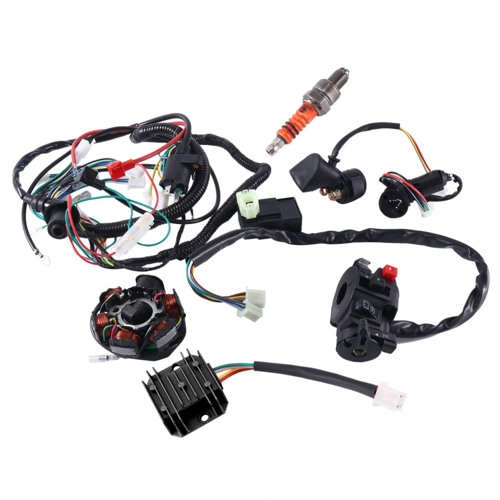 Atv Wiring Harness Kit, With Cdi Stator Regulator For Gy6 125Cc 4853330318743