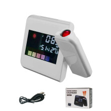 LED Digital Projektion Wecker Temperatur Thermometer Schreibtisch C