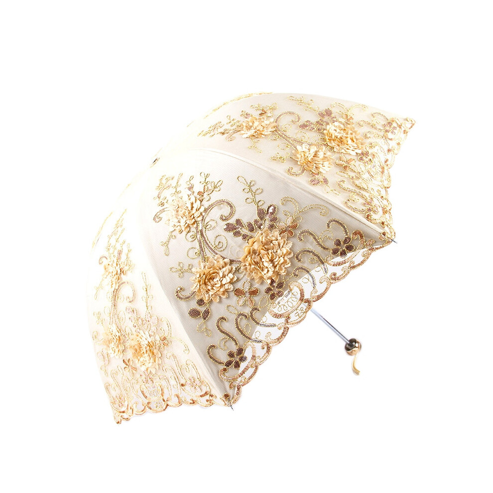 Lace UV Sun Parasol 3D Flower Embroidery Umbrella E-image-OPC-PJQHWWC-NEW
