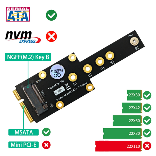MSATA to M.2 Key B Adapter SSD 2
