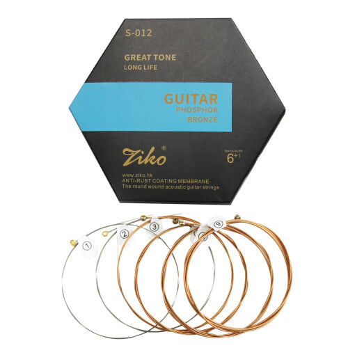 Coated Phosphor Bronze Guitar Strings,6Pcs 1