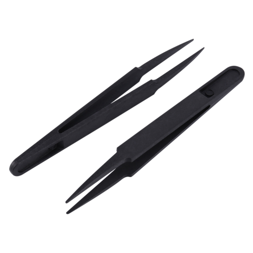 30 Pcs Black Plastic Electronic Pointy Tip Anti-Static Tweezers 2