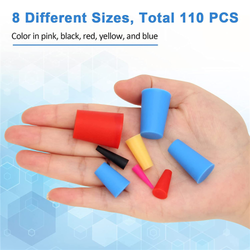 110PCS Silicone Rubber Tapered Plug, High-Temperature Resistant 1