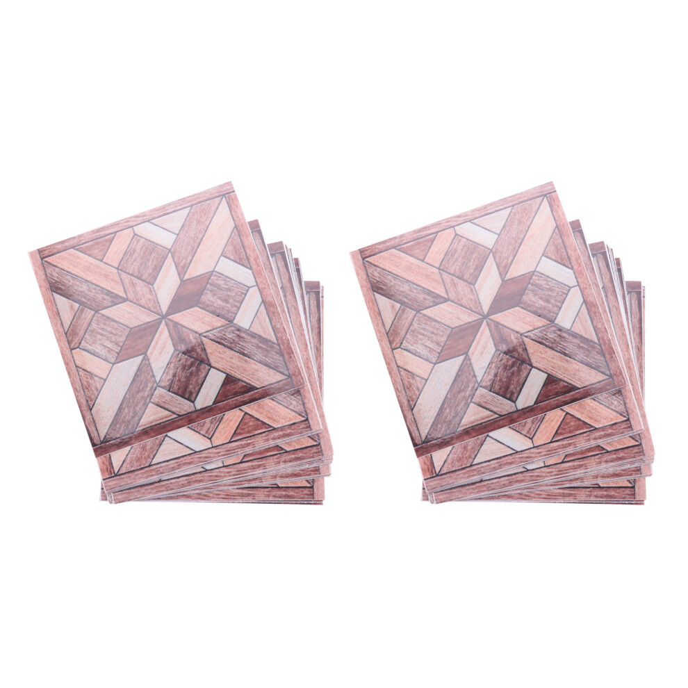 40Pcs Wood Grain Pattern Tile Sticker Self Adhesive Tiles Art Diagonal 3D Floor For Bathroom Kitchen Decor 4853330351108