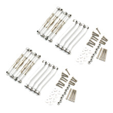 16x Metall Chassis Zugstangen Link Suspension Spurstange für MN D90 D91 D96 D99 D99S MN90 MN99S 1/12, Silber