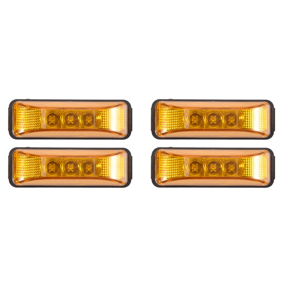 4Pcs 24V 3.9Inch 3 Led Truck Trailer Front Rear Side Marker S Clearance Indicator Lamp Waterproof Light 4853440171566