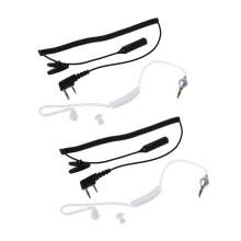 2X 2-Pin PTT Mic Headset zu 3,5mm Air Acoustic Tube Ohrhörer für UV-5R 888S