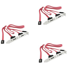Dual Port SATA Serial Cable to ESATA Bracket Adapter