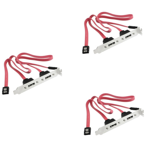 Dual Port SATA Serial Cable to ESATA Bracket Adapter