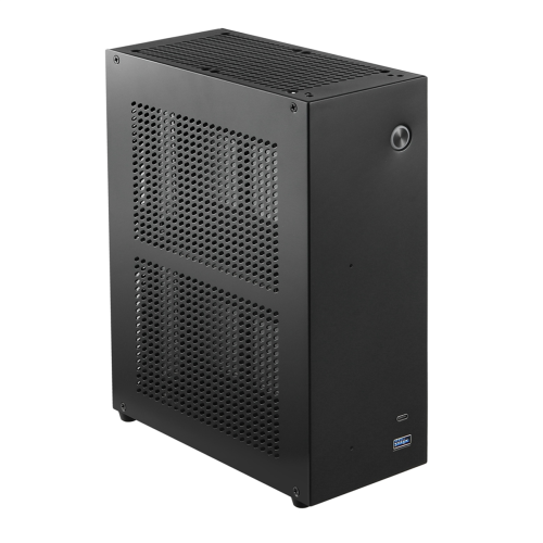 Desktop-Gehäuse ITX Computergehäuse Mini NAS Schwarz 1