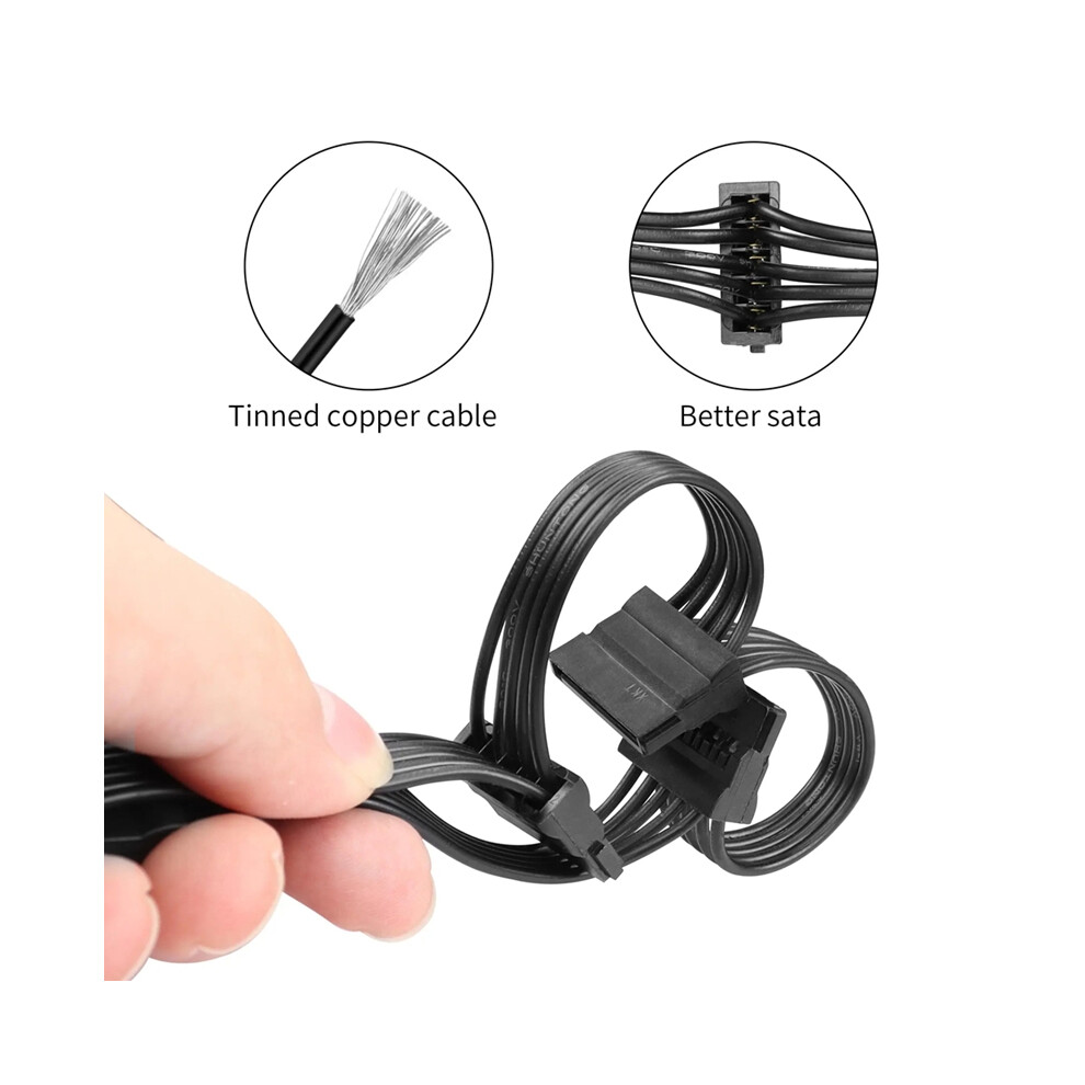 15Pin Sata Power Splitter 1 To5 Hard Drive Hdd Ssd Supply Cable 4853440186157
