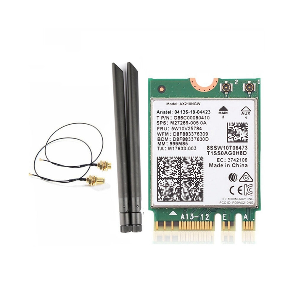 Ax210ngw Wifi6e Wifi Card 5374Mbps Tri-Band 2.4G/5G/6G Bluetooth 5.2 4853440185945