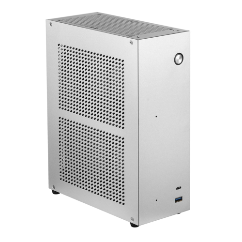 Desktop-Gehäuse ITX Computergehäuse Mini NAS Silber