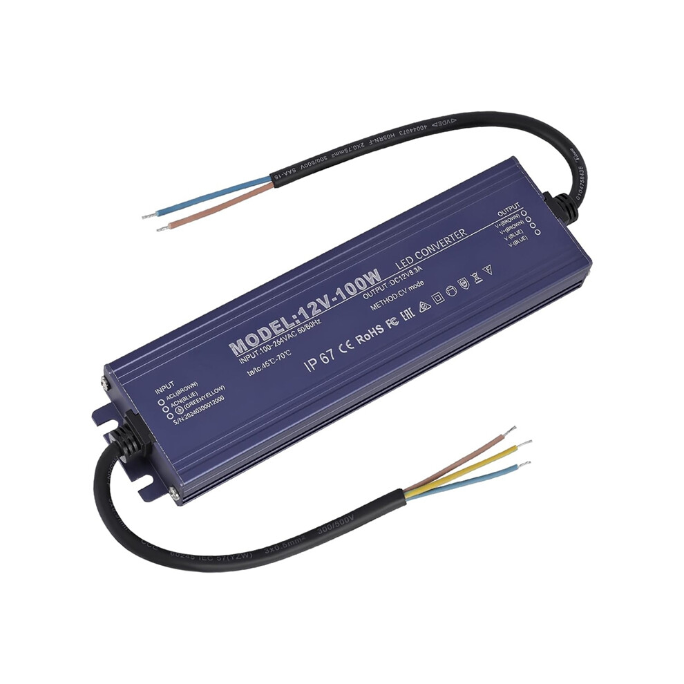 12V Led Driver Ip67 Waterproof 100W Power Supply Transformer 4853440186102
