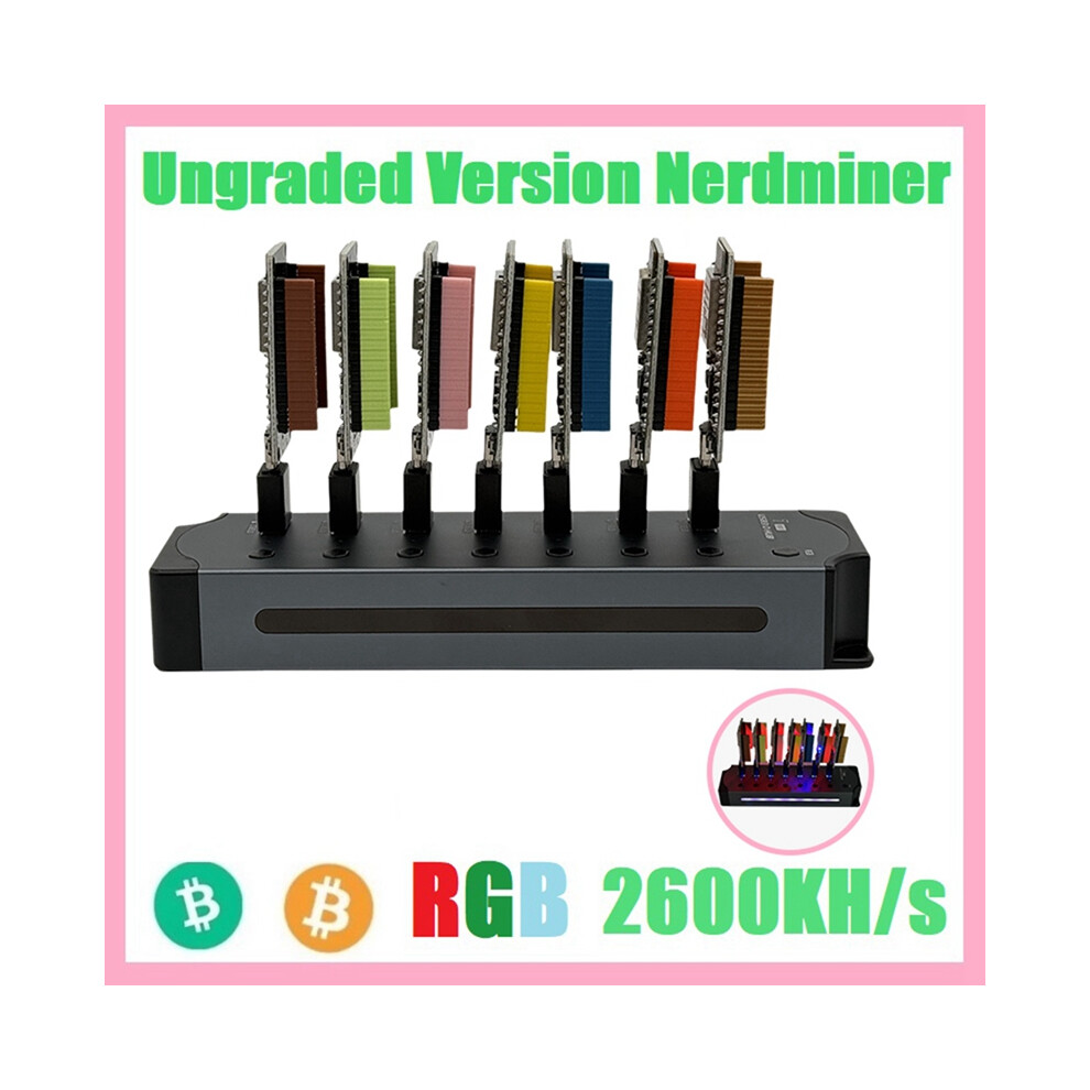 Nerdminer Hub 2600Kh/S Solo Lottery Miner 7X370kh/S Combo Kit 4853440188052