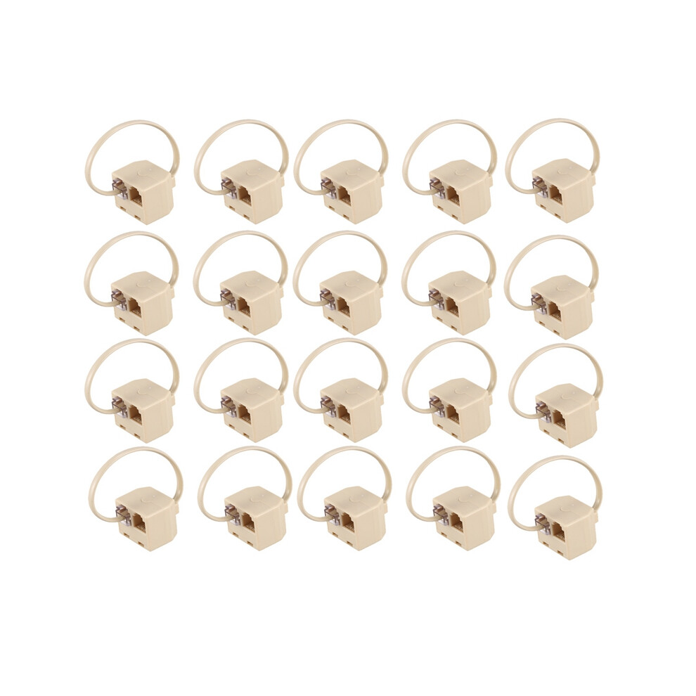 Rj11 6P4c 2 Way Outlet Telephone Jack Line Splitter Adapter Beige 4853440196880