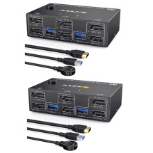 KVM-Switch Dual-Monitor DisplayPort, 4 USB3.0