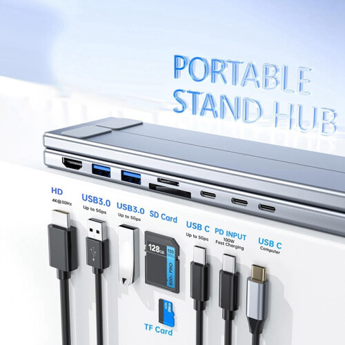 Acht-in-Eins-USB-C-Laptop-Dockingstation-Ständer-Hub 2