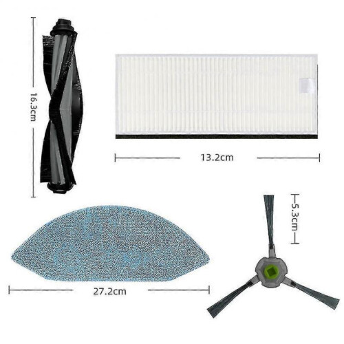 Main Side Brush Hepa Filter Mop Cloths Rag Replacement for Deebot Ozmo U2 / U2 Pro Vacuum Spare Par 1