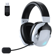 Kabelloses Gaming-Headset mit Mikrofon, 2,4 GHz, Bluetooth-Kopfhörer, Weiß