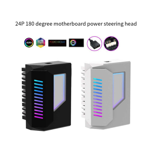 ATX 24Pin Adapter 180 Degree ARGB 5V Synchronization Black 2
