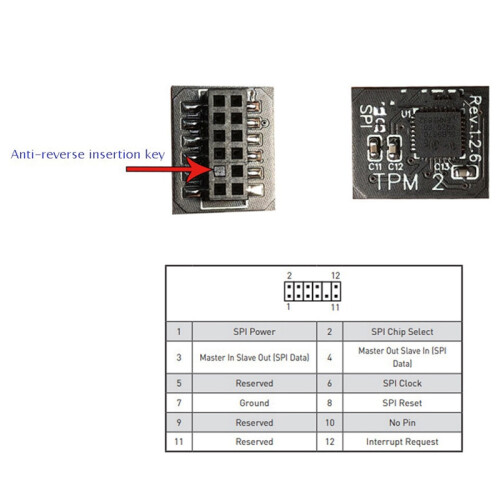 Remote Card 12 Pin SPI TPM2.0 Security Module for Motherboard 2