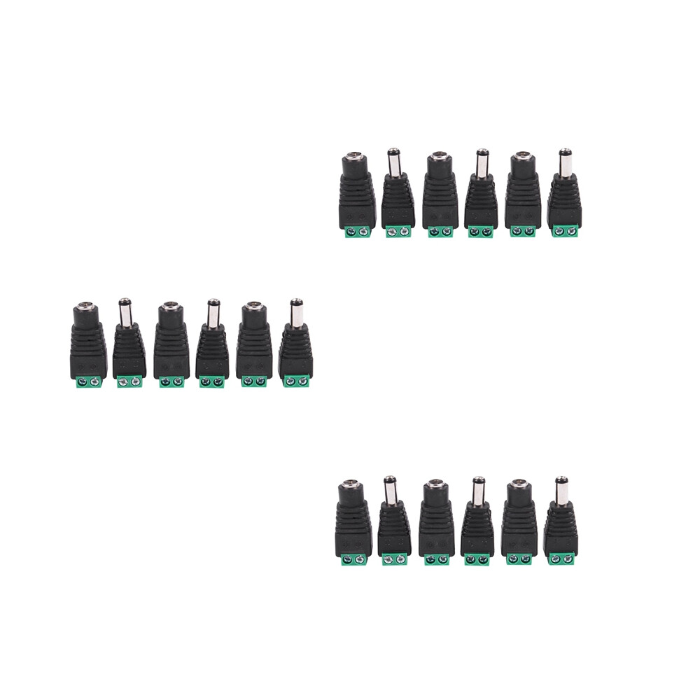6 Pcs 5.5X2.1mm Female + Male Cctv Dc Power Connector Adapter 4853440104816