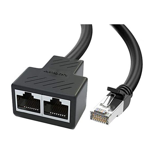 RJ45 Splitter Adapter LAN Ethernet Extender 1 Stecker auf 2 Buchsen Kabel 2