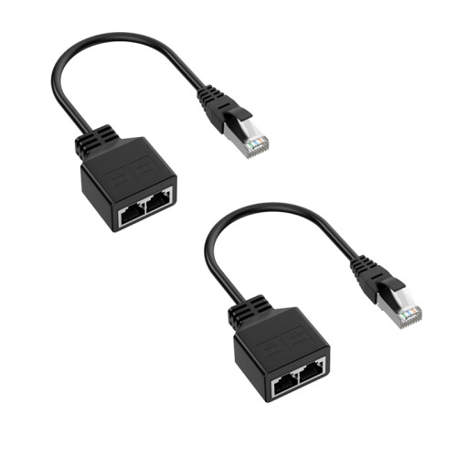 RJ45 Splitter Adapter LAN Ethernet Extender 1 Stecker auf 2 Buchsen Kabel