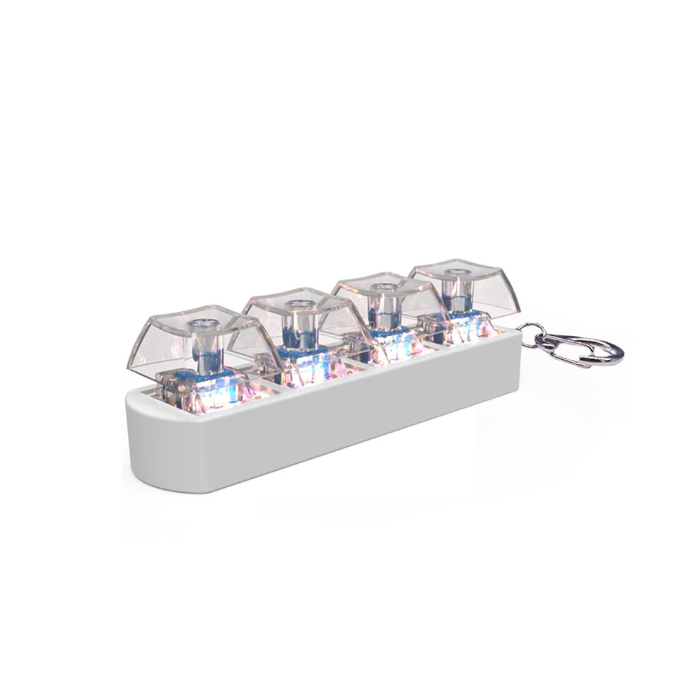 4Keys Keyboard Keycaps Fidget Toy Stress Relief Diy A White/Light 4853440107862