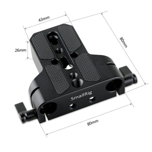 Camera Base Plate with Dual 15mm Rod Rail Clamp for 2
