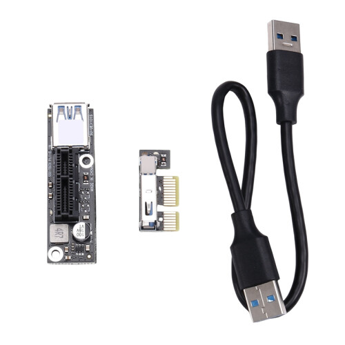 PCI-E 1X to Riser Extender USB 3.0 Cable Working