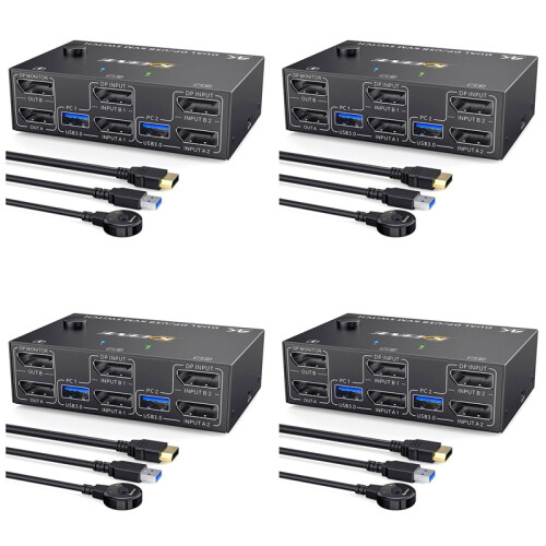 KVM-Switch Dual-Monitor DisplayPort, 4 USB3.0 1
