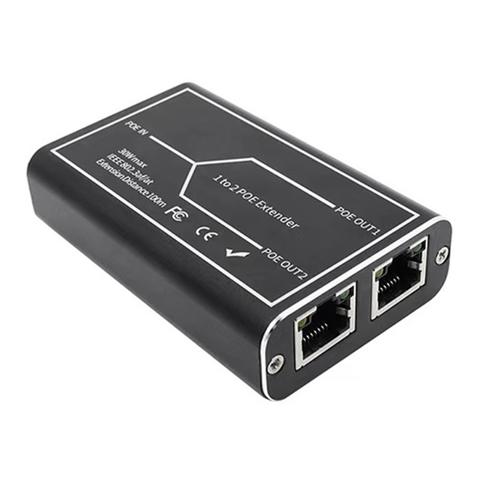 Gigabit Poe Extender 2 Port 1000M Network Switch Repeater 30W 4853440129222