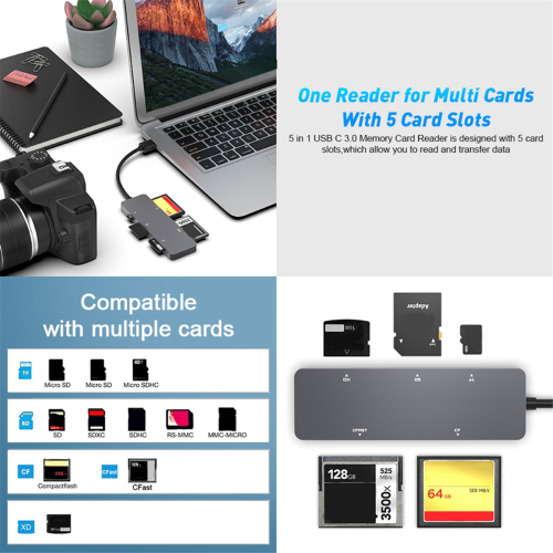 5 in 1 Multi Memory Card Reader for Computer PC Laptop 2