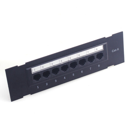 8Port Patch Panel for Cat. 6 Versatile Data Center Plastic Wall Mount 2
