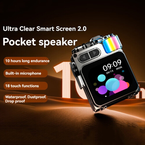 Wireless Bluetooth Metal Mechanical Speaker LED Display Screen 2