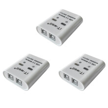 USB 2 in 1 Out Printer , 2-Port Manual Kvm Converter White
