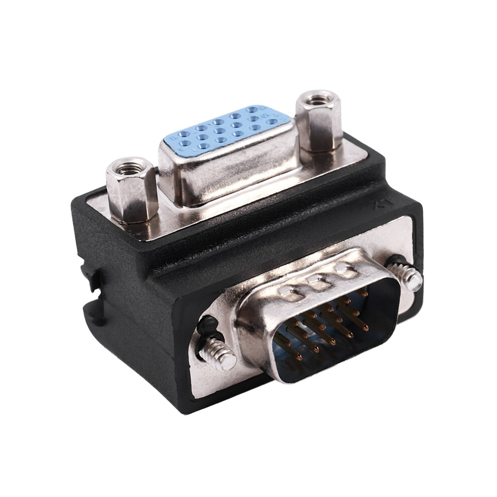 15-Pin Vga Male To Female M/F Right Angle Adapter 4853440157393