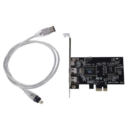 PCI Express x1 PCI-E FireWire 1394a IEEE1394 Controller Card 3 Port 2