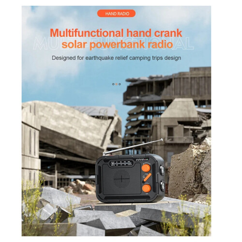 5000mAh Emergency Solar Radio Hand Crank Charging 2